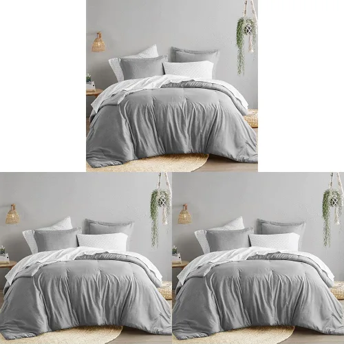 Comfort Spaces Juego de edredón tamaño individual de 2 piezas (1 microfibra y 1 funda), edredón de casa de campo, juego de ropa de cama bohemio,
