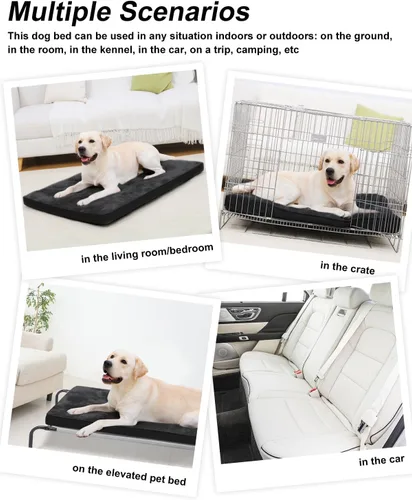 Miniatura 6 de EMSLX Cama para perros de tamaño grande, lavable, ultra suave, tapete para dormir para mascotas, parte inferior antideslizante, 35 x 22 pulgadas