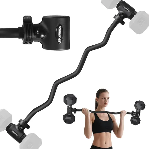 Barra convertidora de mancuernas a barra, adaptador de barra de rizo EZ con capacidad de 200 libras, barra de peso ajustable para fitness en casa,