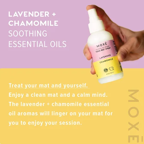 Miniatura 3 de MOXE Limpiador de esterilla de yoga, aceites esenciales de lavanda y manzanilla, 4 onzas, seguro para todas las alfombrillas y equipos de ejercicio