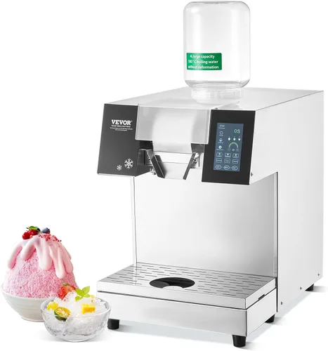 VEVOR Máquina de hielo comercial de copo de nieve, máquina de hielo de copo de nieve de 397 libras/24 horas, máquina de afeitar de hielo de acero
