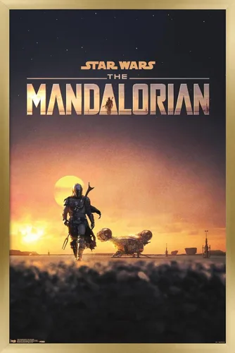 Miniatura 18 de Trends International Star Wars: The Mandalorian - Póster de pared de una hoja D23, 14.725 x 22.375 pulgadas, versión enmarcada de madera de granero