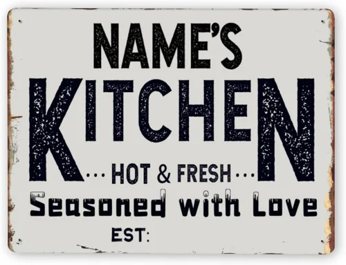 Miniatura 20 de Letreros de cocina personalizados personalizados para cocina, decoración de pared, letreros de metal para restaurante de mostrador, bar en casa
