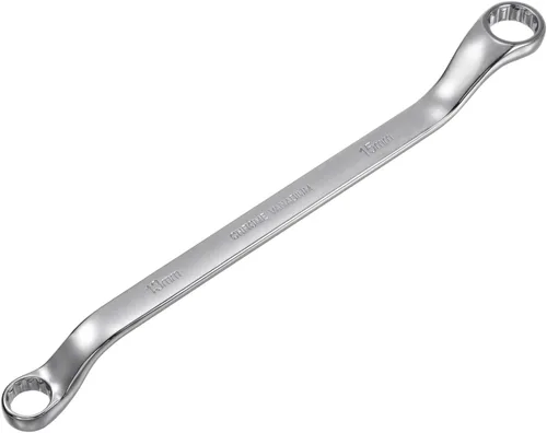 Miniatura 16 de uxcell Llave de extremo de caja doble con compensación de 10 mm x 12 mm, 12 puntos, métrica, cromada, acero Cr-V