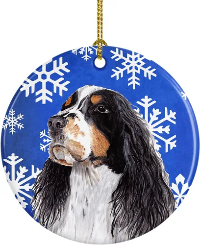 Miniatura 146 de Caroline's Treasures Cavalier Spaniel - Adorno de cerámica para colgar en el árbol de Navidad, para el hogar, Navidad, fiestas, regalo, 3 pulgadas