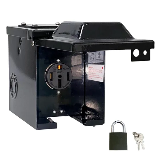 Miniatura 9 de RV/EV Caja de toma de corriente de 30 amperios, 125/250 voltios, panel de alimentación cerrado y resistente al agua, receptáculo 14-50R
