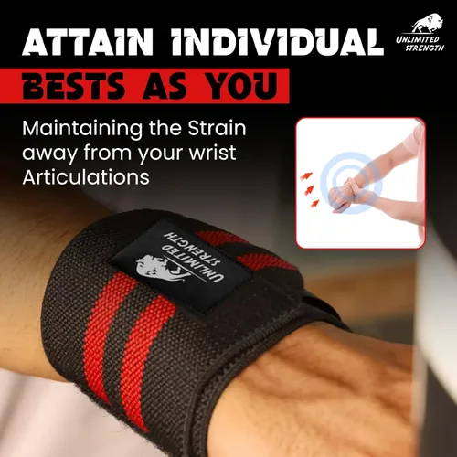 Miniatura 5 de Paquete de 2 pulseras de levantamiento de pesas ilimitadas para entrenamiento de gimnasio, hombres y mujeres, prevenir lesiones y mejorar tu
