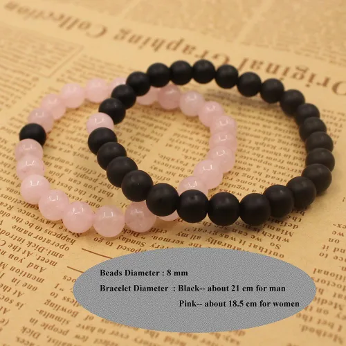 Miniatura 2 de KSQS - Pulseras para pareja de larga distancia (con cuentas de 516 de pulgada) para Navidad, cumpleaños, San Valentín