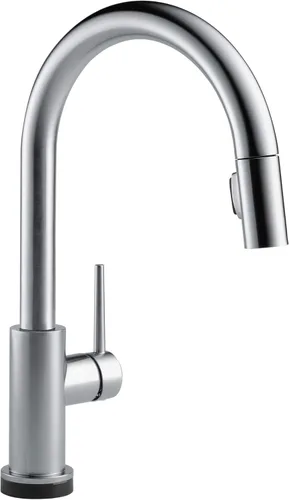 Miniatura 27 de Delta Trinsic - Grifo de cocina de oro cepillado con rociador extraíble, grifo de fregadero de cocina moderno de un solo agujero, mango único