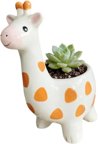 Miniatura 13 de Maceta de cerámica en forma de animal - Decoración única y encantadora para el hogar (vaca)