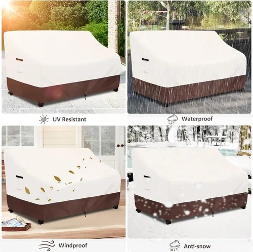 Miniatura 6 de Fundas para Sofá de Exterior, Funda para Sofá de Exterior de 58 Pulgadas, Funda Impermeable para Muebles de Patio, Fundas para Muebles para Asientos