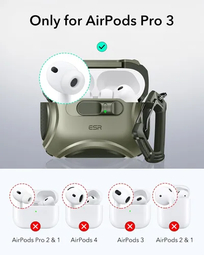 Miniatura 2 de ESR Funda para AirPods Pro 3 (2025), Compatible con Funda de AirPods Pro de 3ª Generación (Cable USB-C), MagSafe Sin Esfuerzo, Bloqueo a Prueba