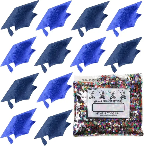 Miniatura 157 de Confetti Grad Cap Negro, Azul Marino Combo - 2 bolsas de media onza (1 oz)