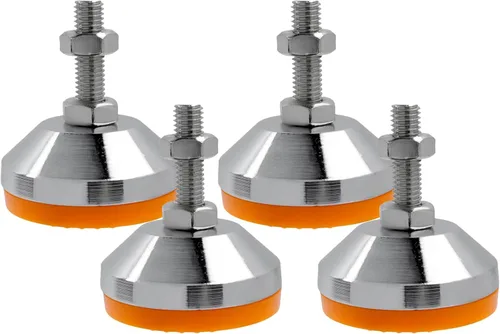Miniatura 26 de Pies niveladores M8x50mm, capacidad de 2200 libras, deslizadores giratorios ajustables y resistentes, base antideslizante de 1.53 pulgadas