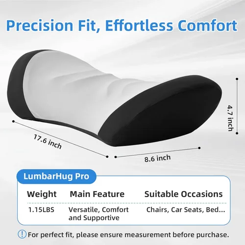 Miniatura 5 de Almohada de apoyo lumbar para silla de oficina - Almohada lumbar para coche - Almohada ergonómica de apoyo lumbar para cojín de apoyo de la espalda