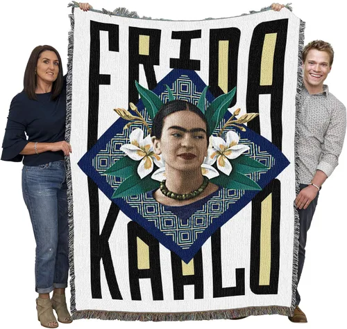 Miniatura 16 de Pure Country Weavers Frida Kahlo - Manta de mujer hermosa – Tapiz de regalo tejido de algodón – Fabricado en los Estados Unidos (72 x 54 pulgadas)