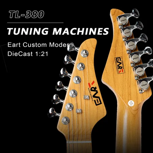 Miniatura 5 de EART TL-380 Guitarra eléctrica profesional para jugadores versátiles Cuello y diapasón de arce tostado, pastillas humbuckers con bobina dividida