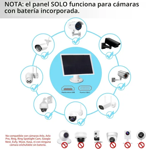 Miniatura 7 de Cargador de panel solar de 6 W, panel solar con micro USB y puerto USB-C para cámara de batería recargable DC 5 V para exteriores, IP66 resistente