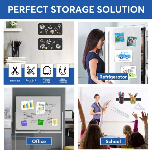 Miniatura 4 de Rollo de cinta magnética, tira magnética flexible de 1/2 x 15 pies con fuerte respaldo adhesivo 3M, tiras magnéticas de 70 mil para refrigerador