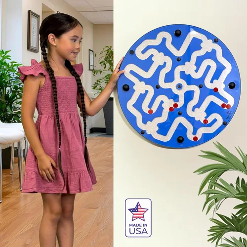 Miniatura 6 de Amazer - Tabla de actividades de pared para niños pequeños, actividad interactiva de pared para niños, juego colorido de rueda de laberinto