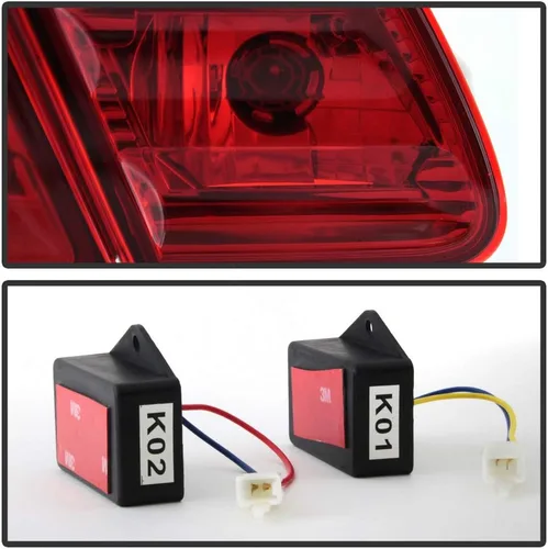 Miniatura 5 de ACANII - Para 1996-2002 Mercede-Benz W210 E300 E320 E430 E55 Luces traseras LED transparentes rojas Juego de lámparas de freno izquierda y derecha