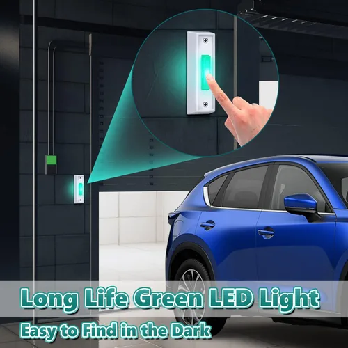 Miniatura 2 de Saillong Botón de timbre con iluminación LED con cable, botones de timbre de repuesto para puerta de garaje, botón de montaje en pared, interruptor