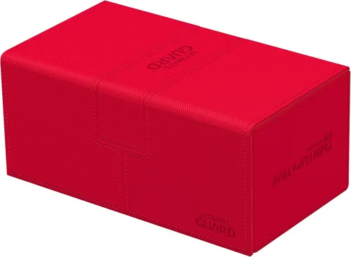 Miniatura 2 de Ultimate Guard Twin Flip'n'Tray 200+, estuche para mazo para 200 tarjetas TCG de doble manga + bandeja de dados, color rojo, cierre magnético