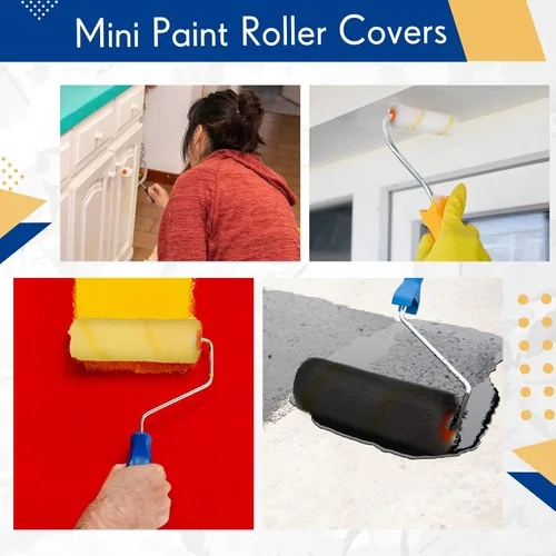 Miniatura 5 de Leumoi 500 piezas de mini rodillos de pintura de 4 pulgadas, cubiertas de rollos de microfibra para siesta de 1/2 pulgada, a granel, herramientas