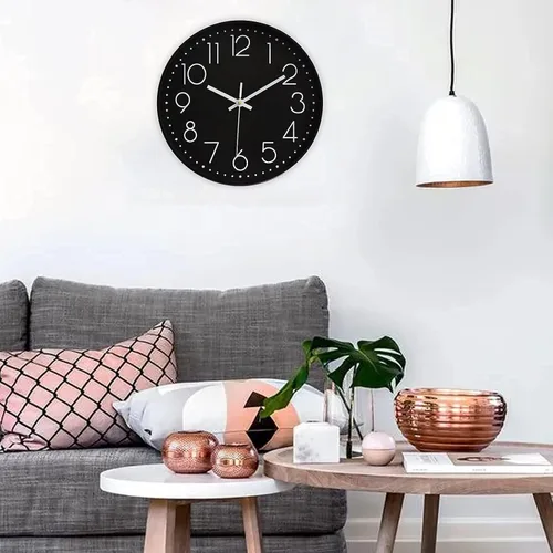 Miniatura 6 de Relojes de pared de cocina Preciser estilo vintage, reloj de pared sin tictac, funciona con pilas, cuarzo analógico, movimiento silencioso, reloj