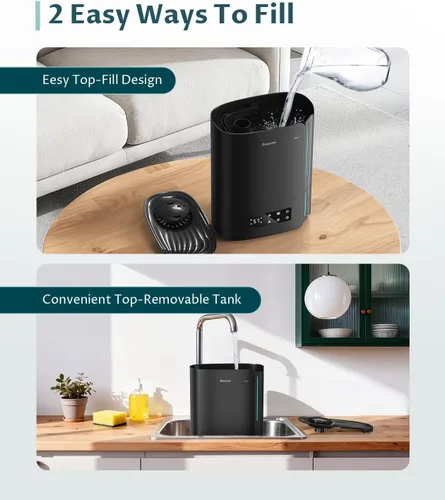 Miniatura 7 de BREEZOME - Humidificador de 6L, para dormitorio, habitación grande y difusor de aceite esencial, humidificador ultrasónico de llenado superior