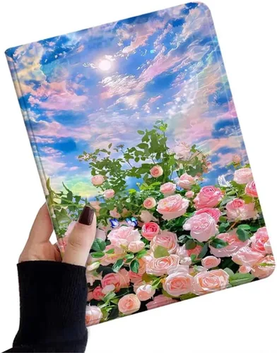 Miniatura 32 de kaidisen Funda de flores compatible con iPad de 9.7 pulgadas, 6ª y 5ª generación, iPad Air/Air 2, diseño de flores, ilustración floral con soporte