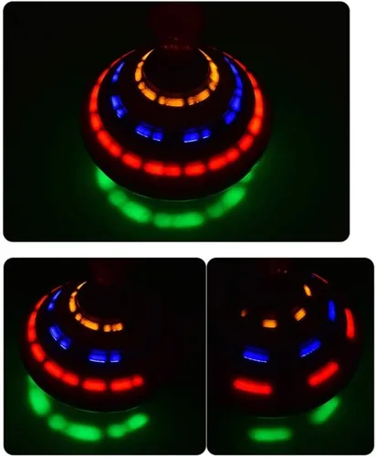 Miniatura 4 de Toyvian Juguete giratorio de música con luz LED giratoria, giroscopios, juguete para Pascua, cumpleaños, escuela, fiesta, recuerdo de juguete