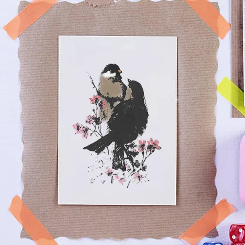 Miniatura 4 de ALIBBON 2 sellos transparentes de pájaros sobre flores para hacer tarjetas y decoraciones de álbumes de fotos, sellos de pájaros de primavera, fondo