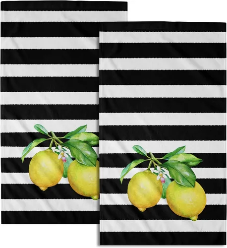 Miniatura 34 de Giwawa Toallas de mano en blanco y negro – Juego de 2 toallas de baño decorativas para baño, cocina, gimnasio, 14 x 28 pulgadas