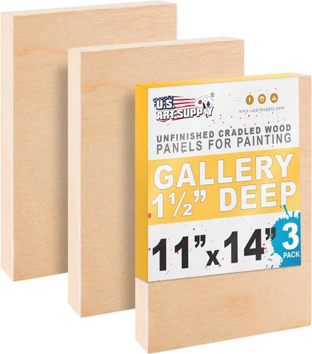 Miniatura 8 de U.S. Art Supply Paneles de madera acunados sin terminar de 8 x 10 pulgadas para pintar, galería de 1-1/2 pulgadas de profundidad (paquete de 4)