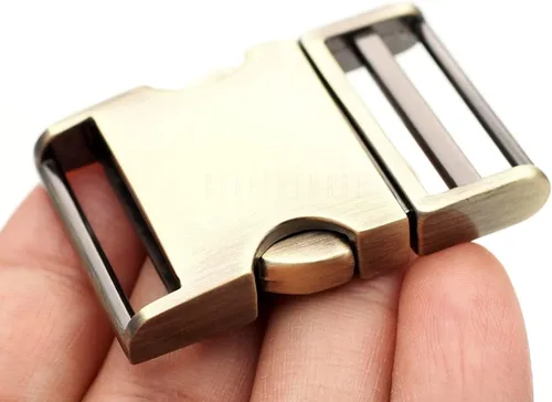 Miniatura 3 de CRAFTMEMORE Hebilla de liberación lateral curvada de metal de 1-1/2 pulgadas de bloqueo ajustable para mochilas de cinturón, collar de mascotas