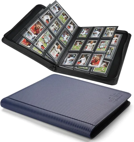 Miniatura 26 de Carpeta Toploader rígida, fundas rígidas con 9 bolsillos para 288 tarjetas. Carpeta de tarjetas con fundas para rígidas "3 × 4", tarjetero (negro)