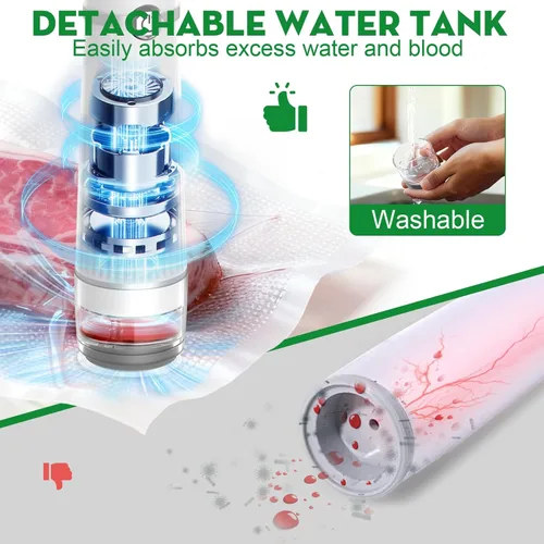 Miniatura 4 de Sellador al vacío 3 en 1 para alimentos compatible con bolsa de vacío, frasco Mason, botella de vino, máquina selladora al vacío compacta portátil