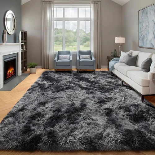 Miniatura 128 de ONASAR - Alfombra de pasillo negra de 2 x 6 pies, esponjosa, lavable, ultrasuave, afelpada, peluda, tapete para bebés, dormitorio de niños, armario