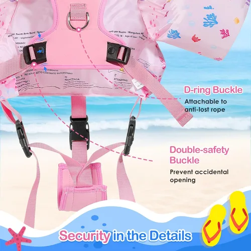 Miniatura 3 de Moko Banda de natación para niños de 20-30-50 libras, bonito chaleco de natación de dibujos animados para niños pequeños, flotadores de piscina
