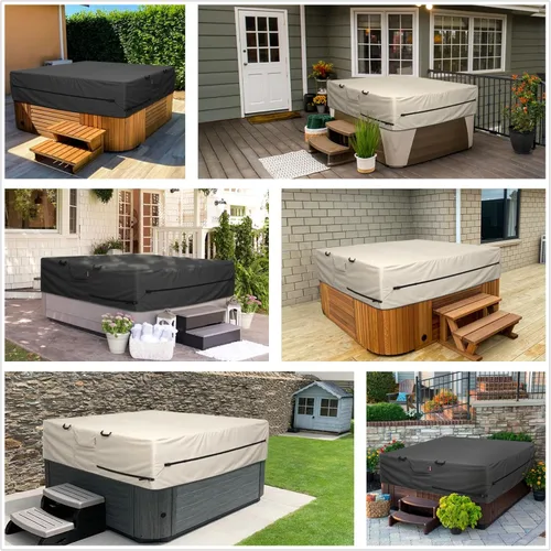 Miniatura 6 de Porch Shield Cubierta impermeable y resistente al desvanecimiento de 600D para bañera de hidromasaje de exterior 80 x 80 pulgadas, protector de SPA