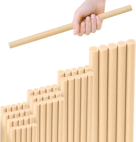 Miniatura 11 de 50 tacos de madera de bambú, varillas de manualidades de 12 pulgadas, palos naturales para manualidades y bricolaje