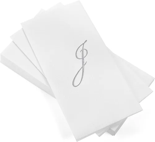 Miniatura 47 de AH AMERICAN HOMESTEAD Servilletas desechables – Servilletas doradas con monograma para invitados, servilletas acolchadas como tela para baño