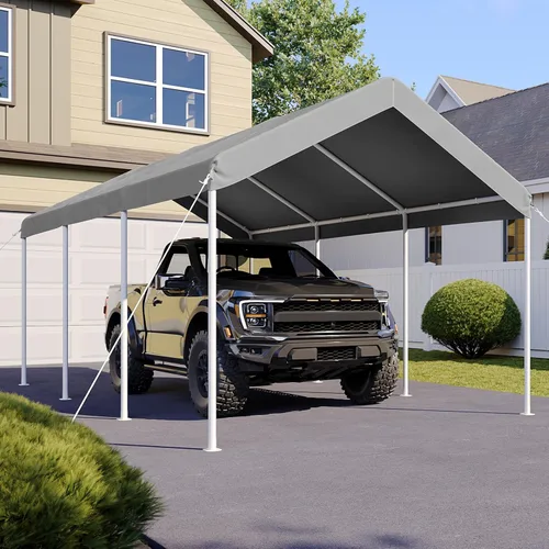 Miniatura 2 de Aoxun - Cochera portátil y resistente de 10x20 pies con toldo y resistencia al viento, tienda para auto al aire libre con dosel resistente a