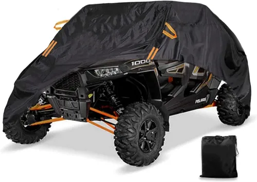 Miniatura 11 de Cubierta UTV impermeable resistente tela Oxford para todo tipo de clima, cubiertas de protección para Polaris RZR Ranger Can-Am Defender Teryx Negro