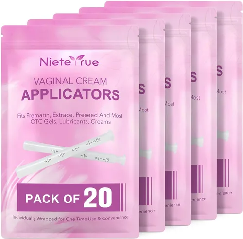 Nieteyrue Aplicadores de crema vaginal para mujeres (100 paquetes) desechables envueltos individualmente, ajuste higiénico para la mayoría de las