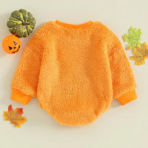 Miniatura 7 de Mameluco de manga larga para bebé, niña, niño, Halloween, overol de fantasma, mameluco de una pieza con capucha para otoño e invierno