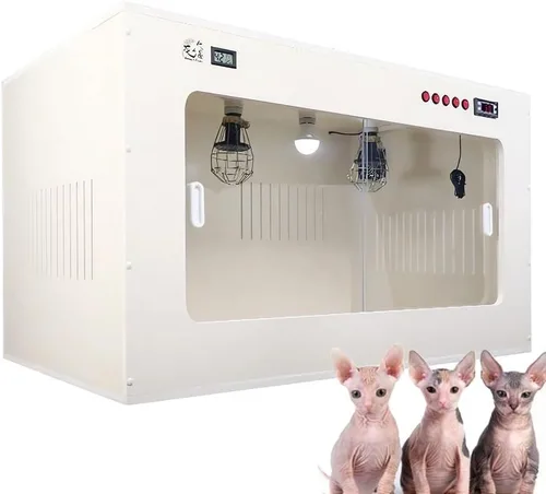 Incubadora para cachorros, caja de incubadora de mascotas, caja de cría de animales recién nacidos, visualización en tiempo real de temperatura y
