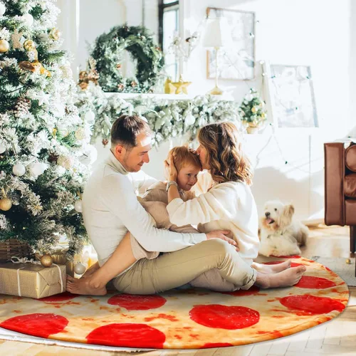 Miniatura 5 de Bnuitland Manta de pizza divertida de 71 pulgadas, 300 GSM Manta gigante de doble cara, novedosa y realista de comida con bolsa para adultos y Rojo