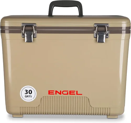 Engel UC30 30qt a prueba de fugas, hermético, enfriador de caja de secado y caja de almuerzo rígida Canela